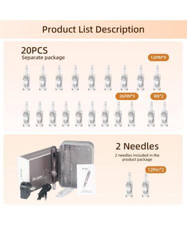 Dr.Pen A10 Professional Wireless Microneedling Pen + 20 Cartridges | Adjustable Micro Needle Pen for Skin Care | Microneedle Machine EM4801KIT-UK Purple - Buy Online on GoSupps.com