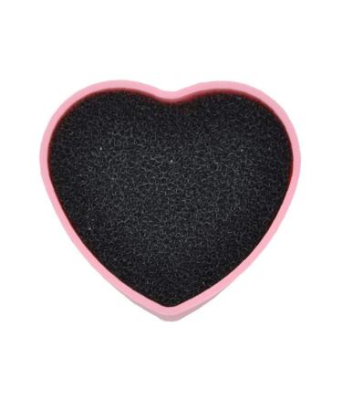 1pc Color Removal Sponge Makeup Brush Cleaning Box Heart Shape Eye Shadow Makeup Brush Cleaning Mat Pad Scrubber for Dry and Wet Cleaning Pink