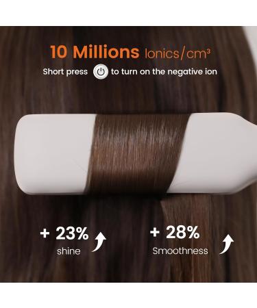 Professional Titanium Hair Smooth Iron 42mm Plates Negative Ion 30s Fast Heating 11 Adjustable Temperatures (130-230 ) - White - Buy Online on GoSupps.com