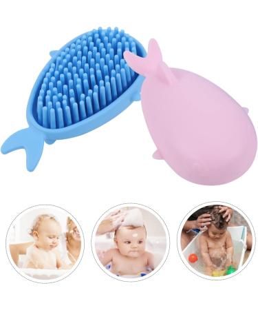 Hohopeti 2pcs Silicone Shampoo Brush Set for Newborns - Baby Hair Scalp Massager & Bath Brush - Perfect Registry Gift for Infants - Buy Online on GoSupps.com