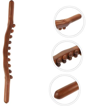 Healeved 5-Stick Rollstab Massage Device - 20 Wooden Massage Balls Gua Sha Stick Head & Muscle Roller for Ultimate Back Relaxation - Buy Online on GoSupps.com
