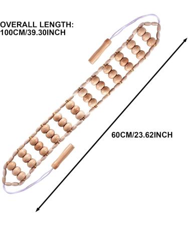 Pacienjo Wooden Back Massage Roll Rope | Manual Massage Belt for Back Neck Shoulder & Leg Pain Relief - Essential Wood Sculpture Tool - Buy Online on GoSupps.com