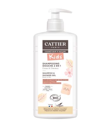 Cattier Kids - Shampoing Douche 2en1 Parfum Fleur de Guimauve Bio - 500 ml 500 ml (Lot de 1)