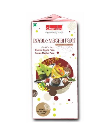 Kajal Chandan Maghai Paan - Supari-Free Menthe Royale Sweet Mukhwas - Hygienically Packaged 1x15 Units 3.7 oz - Authentic Indian Paan for International Shipping - Buy Online on GoSupps.com