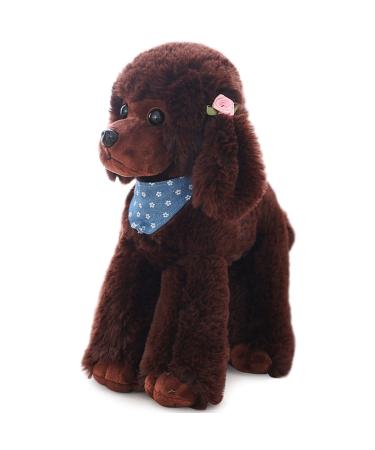Heionia dog cuddly toy teddy dog plush toy with scarf kawaii pudel plush fabric animal dog dog dog gift for children girls (cafe 30cm) cafe 30cm