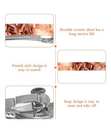 6 Pcs Automatic Acetate French Hair Clips - Rectangular Acrylic Ponytail Holders for Medium & Thick Hair - Buy Online on GoSupps.com