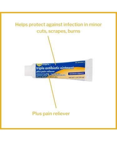 Sunmark Triple Antibiotic Ointment Plus Pain Reliever 1 oz - Fast-acting Relief - Buy Online on GoSupps.com