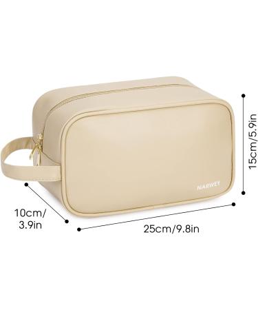 P-Brown Vegan Leather Travel Toiletry Bag for Women - Dopp Kit Organizer for Makeup & Cosmetics - Buy Online on GoSupps.com