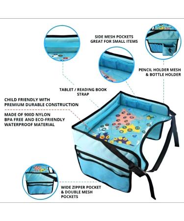 Kids Travel Tray with Toddler Seat & Art Supplies Storage Pockets - Buy Online on GoSupps.com
