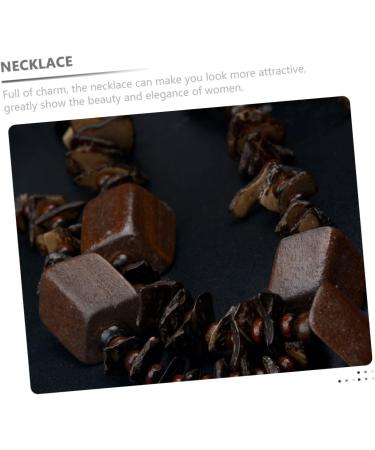 COOLHIYA Hawaiian Necklace Beaded Coir Necklace Necklaces A Necklace Vintage Decor Beaded Necklace Bride Wooden Beads Africa Coffee 110CM - Buy Online on GoSupps.com