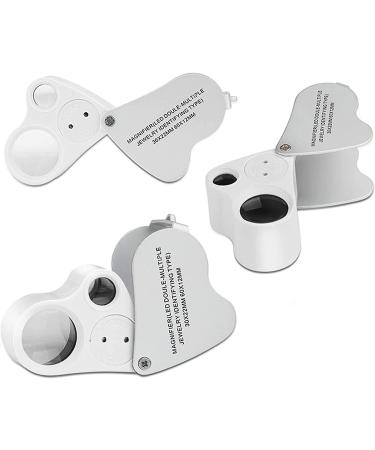Pineapple 30X 60X Jewelers Loupe Magnifier with LED Light - White | Pocket Magnifying Glass for Gems, Coins, Diamonds, Plants - Buy Online on GoSupps.com