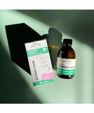 promis wash natural mouthwash alcohol-free and fluoride-free with vitamins A C & E | For sensitive gums | Vegan | AIAB organic label - Buy Online on GoSupps.com