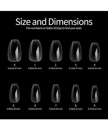 TOMICCA Short Nail Tips Coffin Clear 500PCS - Full Cover Ballerina Acrylic False Nails for Salons and DIY Nail Art - Buy Online on GoSupps.com