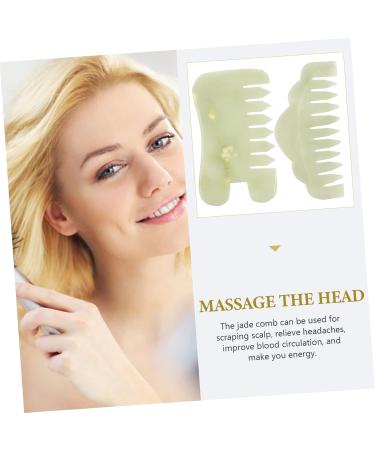 Beaupretty Jade Gua Sha Comb - 2-Piece Scalp Massage Tools for Relaxation & Bridal Gifting - Buy Online on GoSupps.com