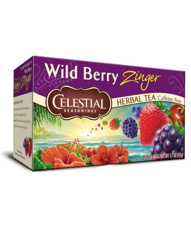 Celestial Seasonings Wild Berry Zinger Herbal Tea - Caffeine Free, 20 Bags - 1.7 oz - Buy Online on GoSupps.com
