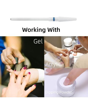 MaryCarrie Ceramic Small Cone Cuticle Clean Drill Bit - 3/32 Inch Shank - Acrylic Nails Gel Remover - White (Medium Grit) - Buy Online on GoSupps.com