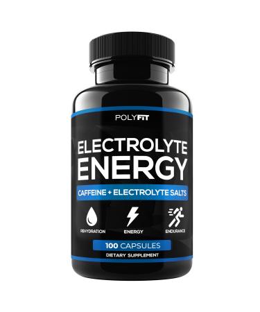 Caffeine + Electrolyte Salts | 100 Caffeinated Salt Pills | Electrolytes & Energy Replacement Supplement with Caffeine & Himalayan Pink Salt