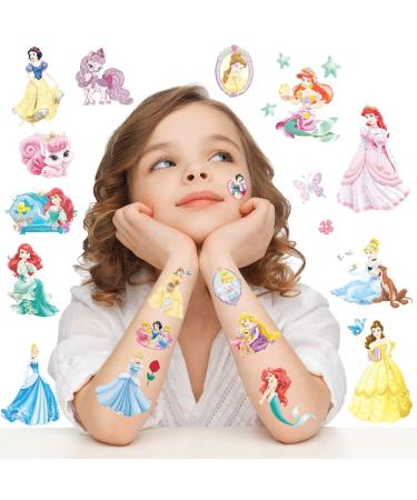 240 Pcs Princess Temporary Tattoos for Girls - Waterproof Cartoon Theme Party Decoration - Kids Birthday Party Temporary Tattoo Toys - Buy Online on GoSupps.com