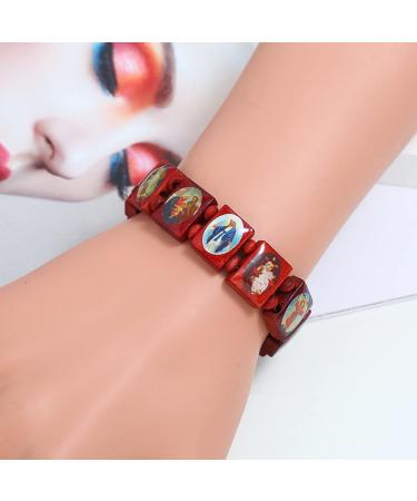 Oralgo Rosary Bracelet | Handmade Wooden Catholic Bangle with Colorful Pearls | International Shipping Available - Buy Online on GoSupps.com