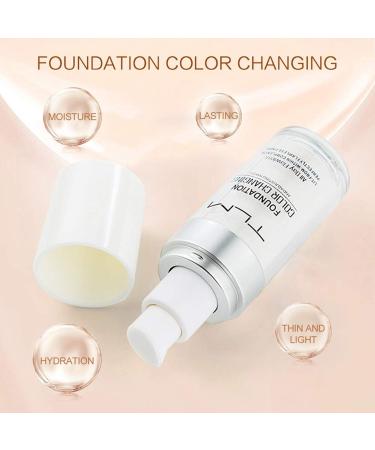 HQDA Color Changing Foundation Full Coverage Liquid Foundation Long Lasting Waterproof Makeup Base Concealer Lightweight and Moisturizing for All Skin Tones 30ml - Buy Online on GoSupps.com
