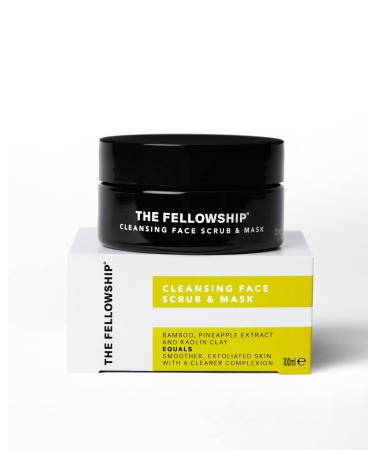 The Fellowship's 2 in 1 Cleansing Face Scrub & Mask - Combats Dull Skin Blackheads and Ingrown Hairs - Natural & Vegan - High Performance Men's Grooming - Made In England - 100ml