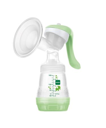 MAM Hand Milk Pump-Comfortable and Compact Milk Pump Unique Upgrade Bar-Hand pump for breast milk including 1 x MAM EASY Start Anti-Colic bottle of hand milk pump compact