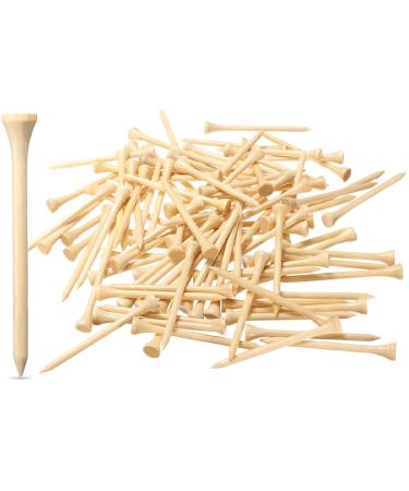 Dsenfurn 250 Pack Professional Bamboo Golf Tees 2-3/4 Inch - Stronger Than Wooden Golf Tees Biodegradable & Less Friction (2-3/4)