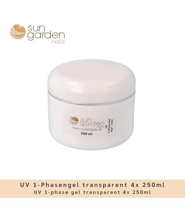  sun garden nails Set of 4 bottles of premium single-phase UV gel - Clear - 250 ml - Builder gel - For nail sculpting - Buy Online on GoSupps.com