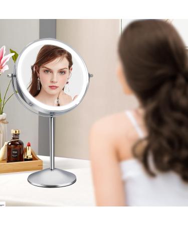 FASCINATE Rechargeable 1X/10X Magnifying Mirror with 54 LEDs - Dimmable Makeup Vanity Mirror in White - Buy Online on GoSupps.com