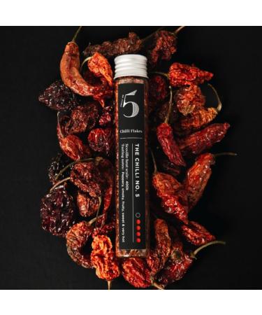 Dried Chilli No. 5 Flakes - 15g Glass Tube by Chilli No. 5 - Buy Online on GoSupps.com