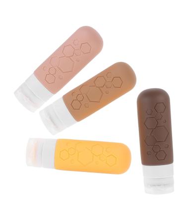 Shampoo 4pcs set bottle portable conditioner travel bottles small travel bottles for toiletries silicone bottles empty lotion lotus root starch Squeeze Bottles 12.00X3.50X3.50CM As Shown1