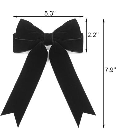 Desenda Handmade Velvet Bow Hair Clip Large Satin Ribbon Bow Hairpin Barrettes Fastener French Hair Bow Headband Elegant Hair Tie Vintage Hair Accessories for Party Gift Girls Women - Black - Buy Online on GoSupps.com