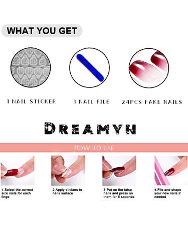 Dreamyn Long Matte Ballerina False Nails - 24Pcs - Buy Online on GoSupps.com