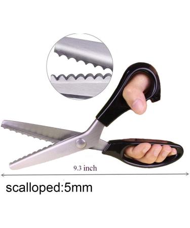 NEJLSD Pinking Shears for Fabric - Stainless Steel Professional Sewing Scissors Zig Zag Craft Scissors (Scalloped 5mm) - Buy Online on GoSupps.com
