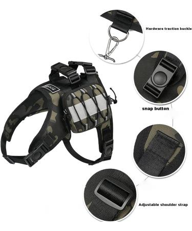 MANBOZIXi Pet Reflective Saddle Bag Adjustable Dog Harness Bag Backpack with 2 Bags For Middle/Small Dog Camouflage S - Buy Online on GoSupps.com