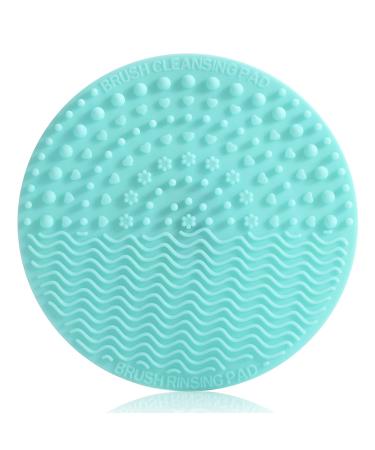 Make up Brush Cleaning Mat, Cosmetic Brush Cleaning Pad, Brush Cleaner Mat, Portable Silicone Robber Scrubber Matt Washing Tool Washer Removal for Make-up Paint Brushes for Makeup Lover Artist Green