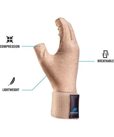 Buy DonJoy Advantage Fingerless Arthritis Gloves - Tan (Size S) | International Shipping Available - Buy Online on GoSupps.com