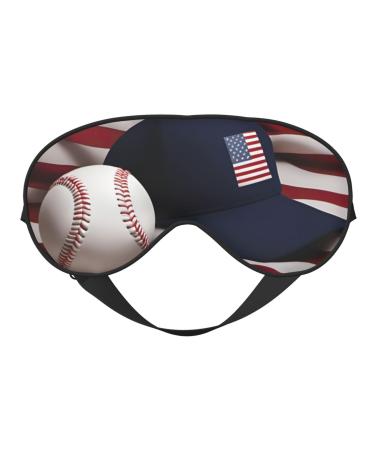 American Flag and Baseball Sleep Mask-Adjustable Breathable Fashionable Eye Mask for A Comfortable Sleep Experience