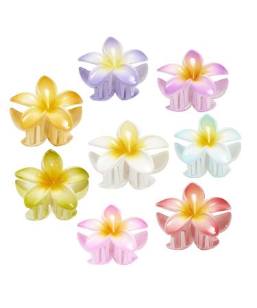 8Pcs Flower Claw Clips , Large Hair Claw Clips for Thick Hair Hawaiian Hair Clips 3.2 inch Medium Claw Clips for Thin Hair Plumeria Hair Clips Strong Hold Nonslip Hair Clips Beach Hair Accessories - Buy Online on GoSupps.com