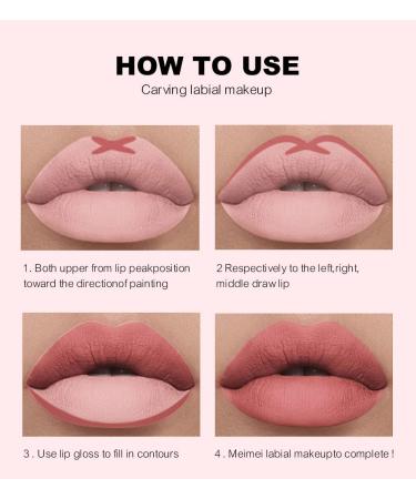 2pc Lip Liner Pencil and Lipstick Set - Waterproof Matte Lip Crayon Kit for Long Lasting, High Pigmented Lip Colors - Makeup Gift for Women - Buy Online on GoSupps.com