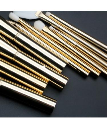 10-Piece Gold Makeup Brush Set | Foundation & Eyebrow Brushes for Flawless Application - International Shipping Available - Buy Online on GoSupps.com