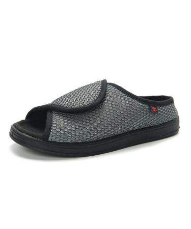 Yytcsjz Swollen Feet Diabetic Edema Boots Slippers Anti Slip Open Toe Sandals Wide Comfortable Adjustable for Edema Arthritis Fasciitis Swollen Feet (Color : Grey Foot Length : 22cm) 22cm Grey