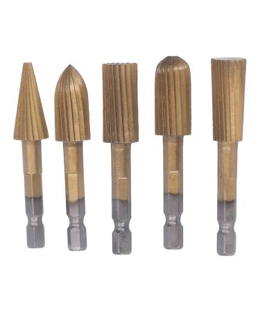 Hooleey 5 uds. herramientas de Lima rotativa v stago de 1/4 pulgadas limas de Doble Corte limas de tallado para carpinter a
