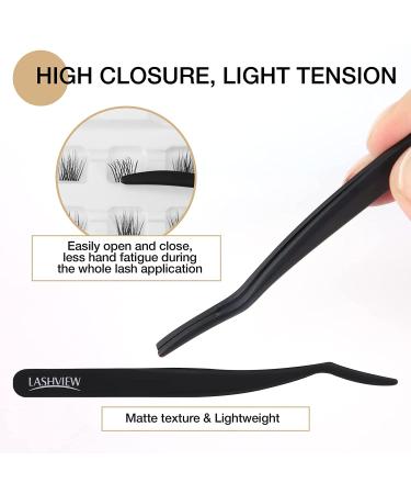 LASHVIEW DIY Eyelash Extension Kit | Natural Pre-cut Cluster Lashes with Glue and Tweezers | Synthetic, Reusable, Featherlight | MY DAY Mix 12/14mm - Buy Online on GoSupps.com