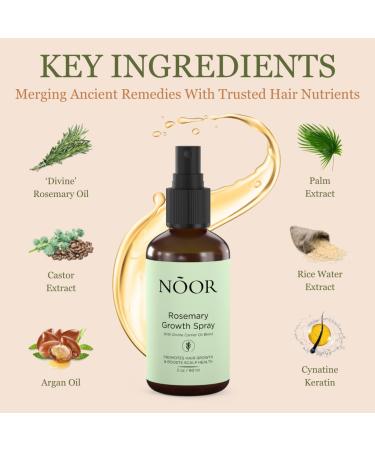NOOR HAIR Rosemary Growth Spray for Women | Natural Hair Loss Treatment | Thicker Healthier Hair in 8-12 Weeks | Easy Application - Buy Online on GoSupps.com