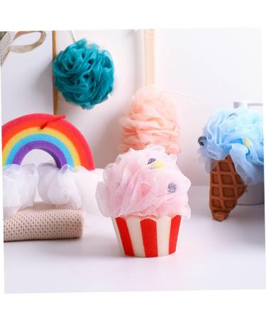 2pcs Cartoon Ice Cream Bath Balls - Exfoliating Loofahs & Shower Puffs for Ultimate Bathing Experience - Buy Online on GoSupps.com