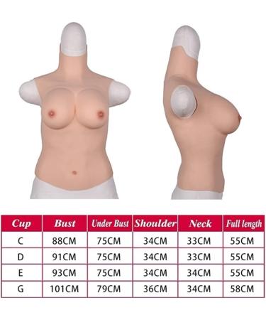 Buy Knobco Realistic Silicone Breast Shapes - High Collar Mastectomy Prosthesis & Holiday Costumes in Ivory White Size C 1650 C - Buy Online on GoSupps.com