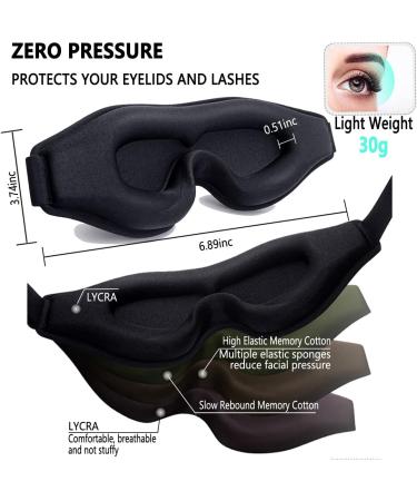 3D Sleep Mask for Men Women 3D Deep Contoured Eye Covers 100% Light Blockout Night Blindfold for Sleeping Comfortable Zero Eye Pressure Memory Foam Sleep Eye mask for Travel Office Outdoor Yoga - Buy Online on GoSupps.com