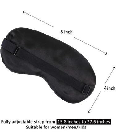 Silk Sleep Mask: Lightweight, Breathable & 100% Opaque Blindfold - Adjustable Strap for Women, Men & Children - Black - Buy Online on GoSupps.com