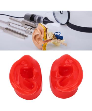Simulated Couple Human Ear Model - Soft Silicone Ear for Hearing Support & Acupuncture Demonstration (Red) | International Shipping Available - Buy Online on GoSupps.com